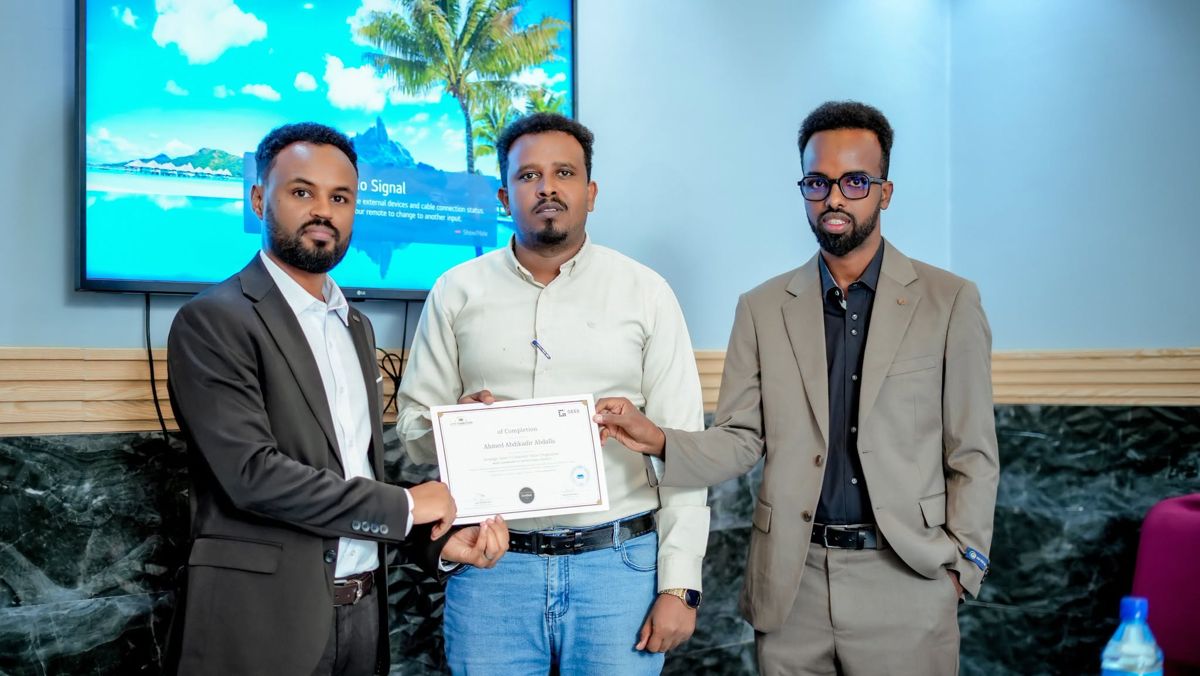 A participant receiving a certificate of completion